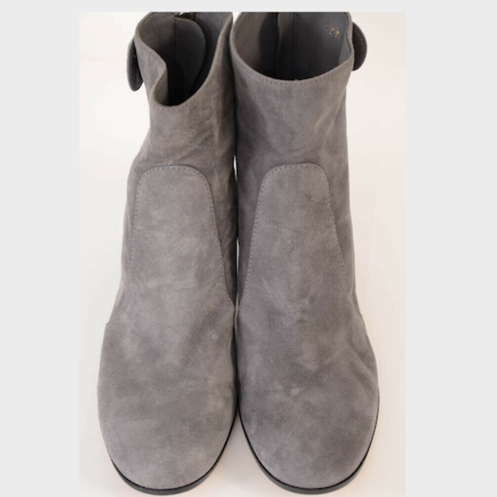 NEW GIANVITO ROSSI Lindon Suede Ankle Bootie Gray - Picture 2 of 4